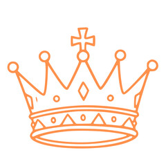 Royal crown with cross elegant outline