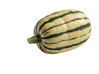White and green striped pumpkin isolated on a transparent background squash