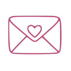 Cute love envelope outline for romantic messages