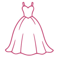 Elegant flowing wedding dress outline for brides
