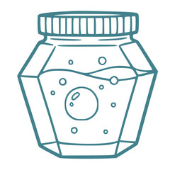 Decorative dotted jar outline simple illustration