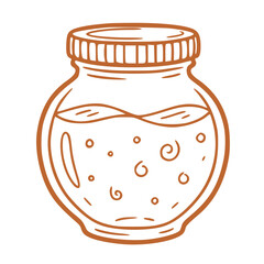 Cute jar outline kitchen illustration