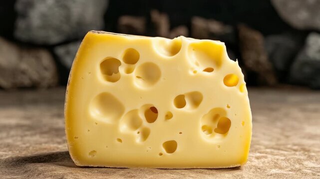 A close-up view of a soft, bloomy rind goat cheese with numerous air holes.