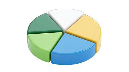 Fototapeta premium Pie Chart Showing Data Analysis on White Background