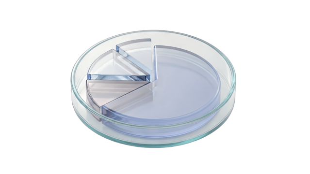 Pie Chart in Petri Dish: Data Analysis Concept - Powered by Adobe