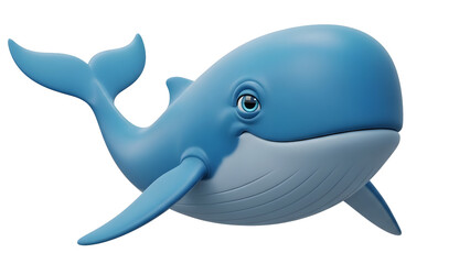 Obraz premium cartoon blue dolphin on white background