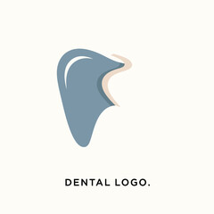 Minimalist dental logo design featuring a sleek abstract tooth impression