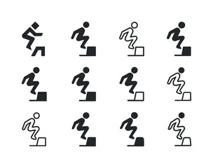 Fototapeta premium Plyometric Logo Variations. Plyometrics. Icon set. Set Logo of P