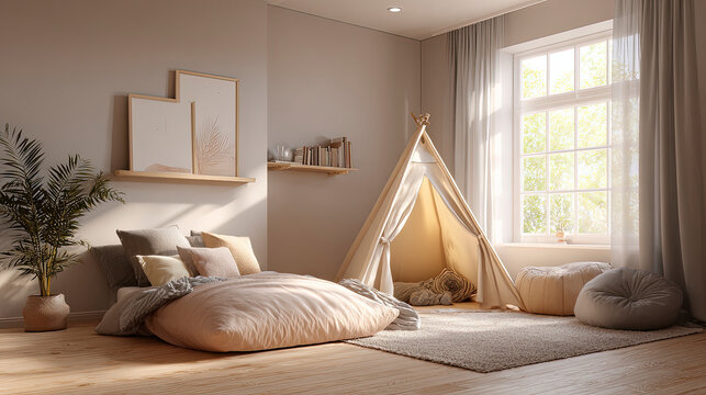 Reparenting inner child in a cozy space with soft cushions and a warm light during the day for emotional support and healing