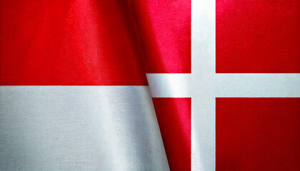 デンマークの国旗とモナコの国旗(Denmark flag & Monaco flag.)
