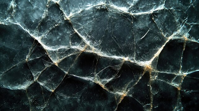 Close up of a cracked smashed lcd tv screen with static. Cracked smart phone or tablet device.