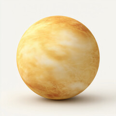 AI-generated image - Detailed 3D rendering of planet Venus, isolated on a white background, highlighting its characteristic yellow cloud surface.