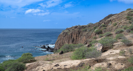 Dramatic Coastal Cliffs Near Tarrafal &ndash; Scenic Hiking Trail on Santiago Island, Cape Verde