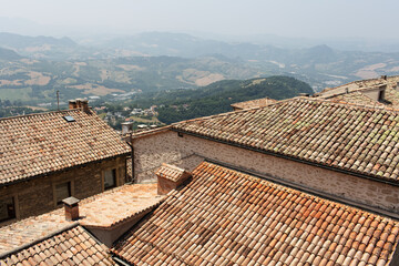 Natural pattern of old roof, top view.
