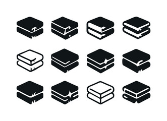 Worn Towel Logos. Worn Towel. Icon set. Set Logo of Worn Towel: