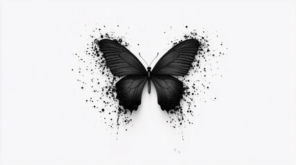 Minimalist Butterfly Logo Inspired by Inkblot Symmetry