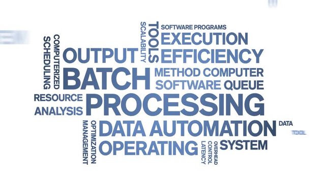 Batch Processing animated word cloud-text design animation tag kinetic typography seamless loop.