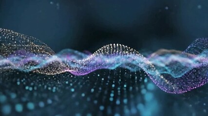 3d render Abstract digital representation of a DNA helix structure formed by glowing data points, symbolizing biotechnology, genetics, and information. - Powered by Adobe