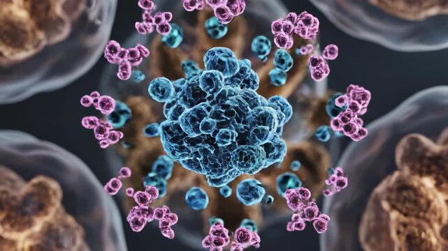 Abstract visualization of cellular reprogramming where internal molecular structures shift and reform during early tissue developmental stages abstract, evolution, science