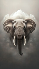 Whimsical Elephant showing up on a Soft Cloud