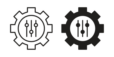 Customization icons on white background. Line vector sign, symbol for web and mobile