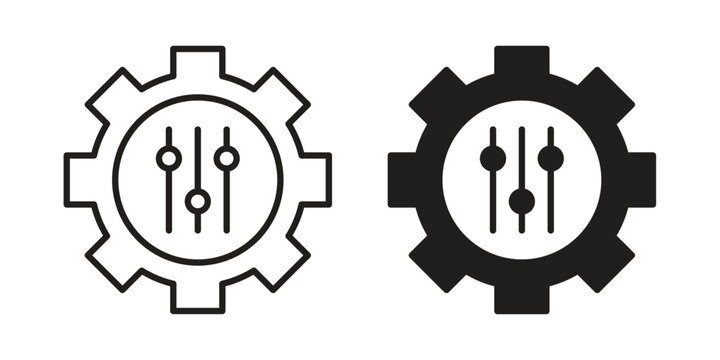 Customization icons on white background. Line vector sign, symbol for web and mobile