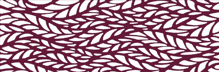 Seamless Burgundy Leaf Pattern Abstract Botanical Weave Background Elegant Nature-Inspired Textile Design