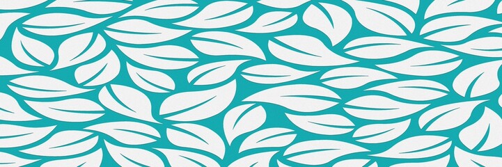 Duo-Tone Botanical Leaf Seamless Pattern Teal and White Abstract Foliage Background Pack Nature-Inspired Modern Textile Vector Designs