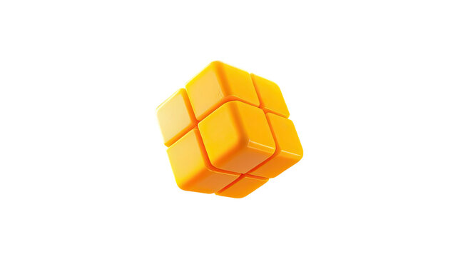 A brightly colored 3D puzzle cube isolated on a black background
