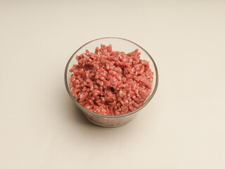 Ground meats in a bowl