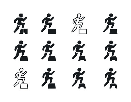 Plyometric Logo Variations. Plyometrics. Icon set. Set Logo of P