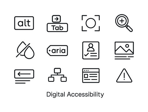 Digital Accessibility Icons. Digital Accessibility. Line icon se