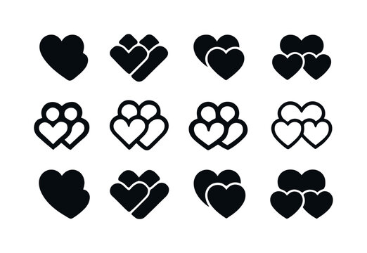 Group Hug Icons. Group Hug. Icon set. Set Logo of Group Hug: ove