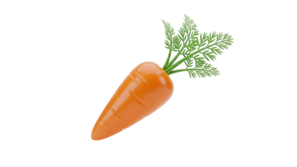 Vibrant Carrot's Freshness: A bright, freshly picked carrot with a lively green top, presented in a clean and appetizing manner.