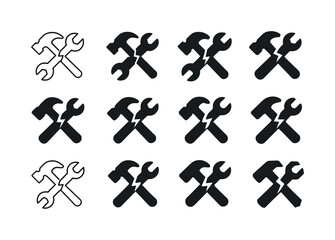 Unsafe Equipment Logos. Unsafe Equipment. Icon set. Set Logo of