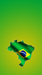 Brazil Map with Waving Flag for Modern Patriotic Background