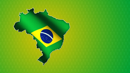 Brazil Outline with Animated Flag and Glow for Modern Patriotic Background