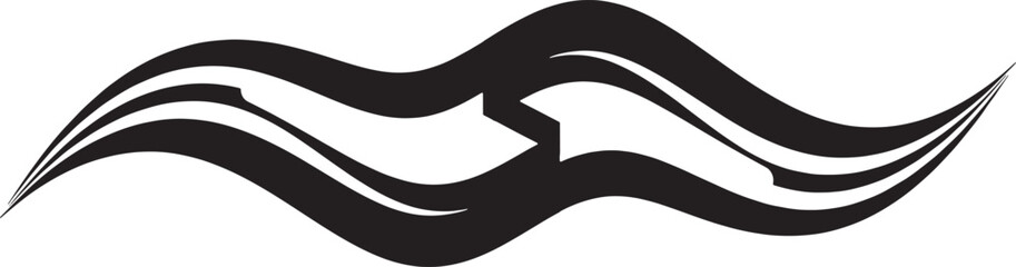 Obraz premium Black abstract wavy lines on white background wave