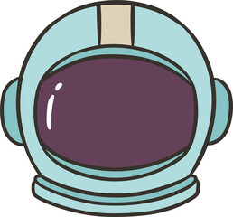 A light blue astronaut helmet with a purple visor and a beige stripe