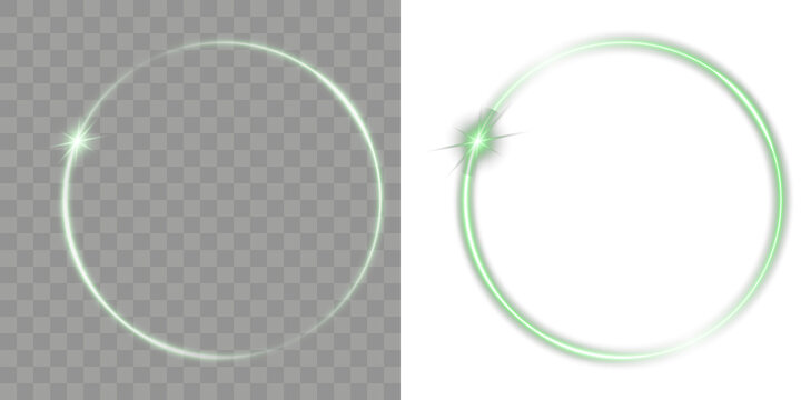 Vibrant green flare radiates energy and motion, a perfect transparent PNG Overlay for modern vector desig Circle, illustration, light, background, green glowing ring form a futuristic PNG pedestal.