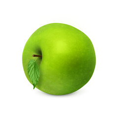 Green Apple Fresh Fruit for Juice, Detox, and Healthy Nutrition on Transparent Background png