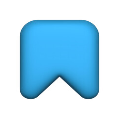 3D Blue Bookmark Arrow Icon on Transparent Background. Perfect for App UI, Web Design, Digital Dashboards, Navigation Buttons and Modern Tech Interfaces.
