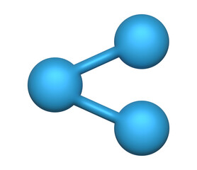 3D Blue Share Icon on Transparent Background. Perfect for Social Media Graphics, App UI, Tech Presentations, Digital Marketing and Modern Communication Concepts.
