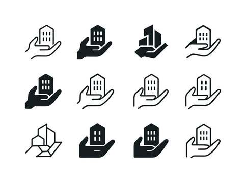 Privatization Logo Variations. Privatization. Icon set. Set Logo