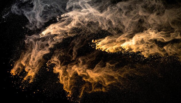 An abstract image capturing a swirl of colored dust particles against a dark backdrop, creating an ethereal effect - Powered by Adobe