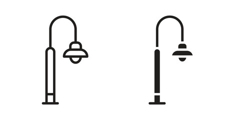 Street light icon glyph and line set thin line symbol concept. © kia