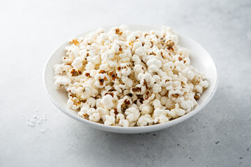 Homemade salted popcorn