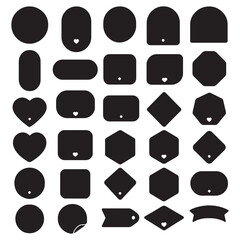 Blank Gift Tag & Label Shapes Bundle &ndash; Heart Cutout Tags, Rounded Stickers, Geometric Badges Set