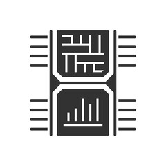 Data Analysis Chip Icon - Bar Chart With Processor Icon
