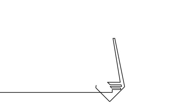 Minimalist tie continuous line drawing icon loop animation